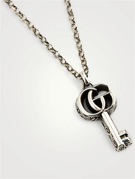 Gucci GG Marmont Sterling Silver Key Necklace 